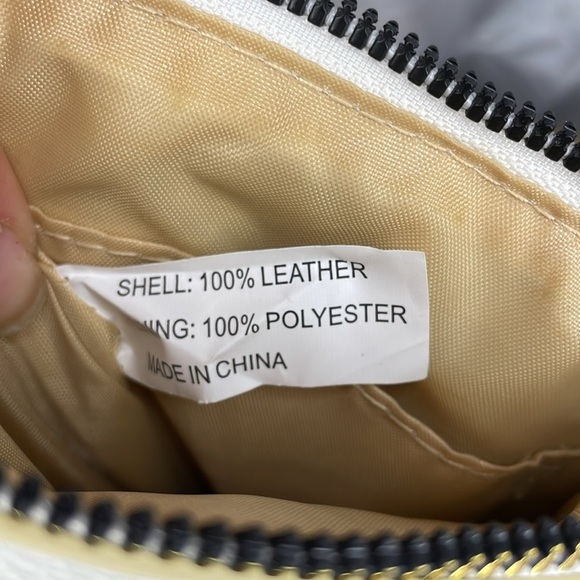 Joy Ivory Leather Quilted Crossbody Purse - Picture 6 of 9